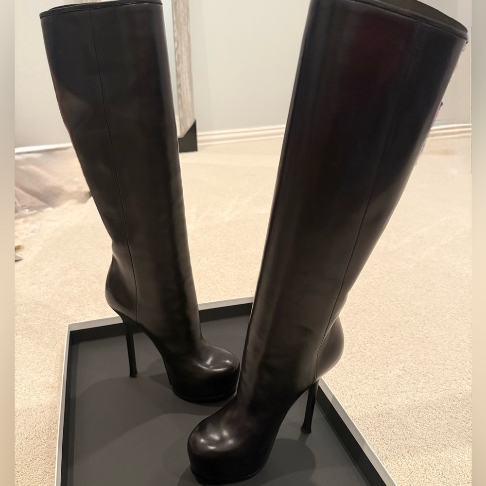 Tribtoo Yves St Laurent Knee High Black Boots - NWT